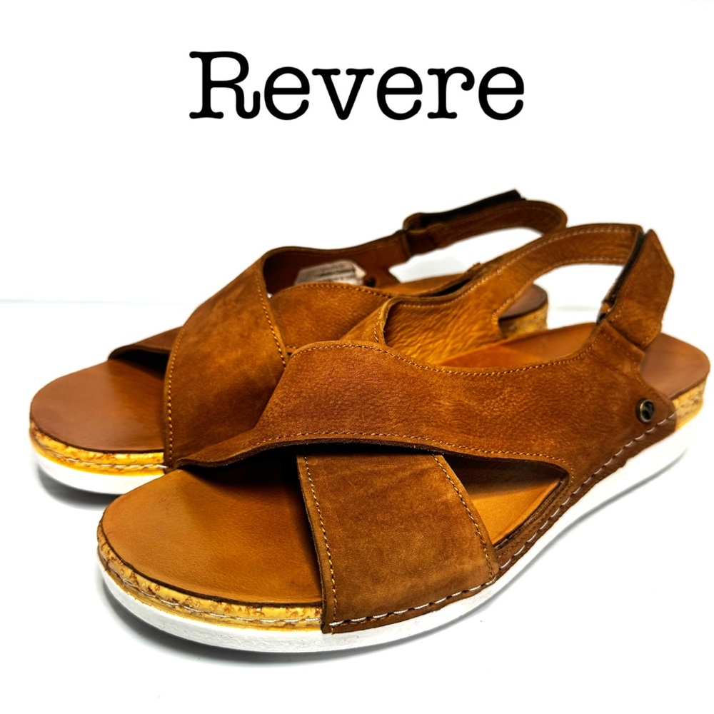 Revere Cottesloe Brown Leather Sandals Size 40